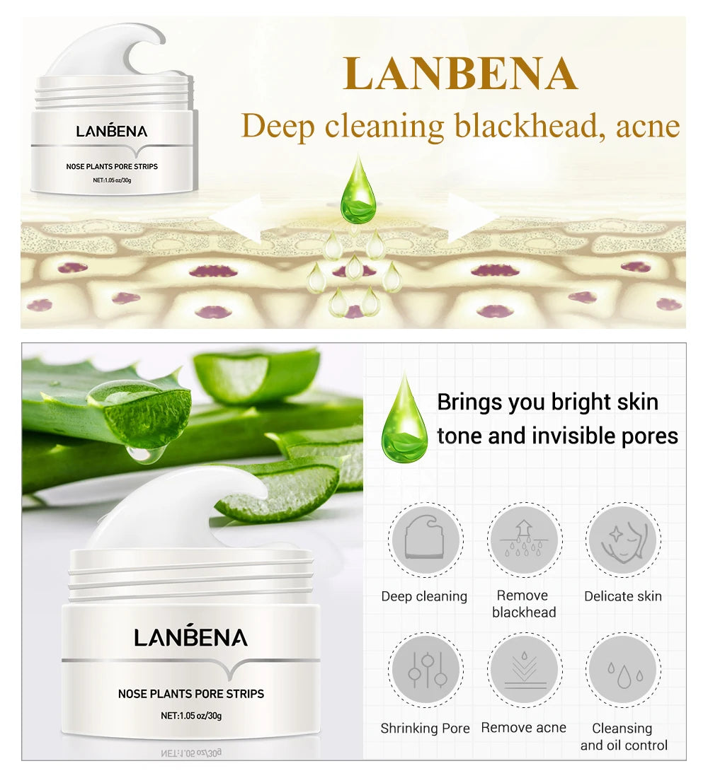 LANBENA Blackhead Remover Nose Mask - Deep Cleansing Pore Strips