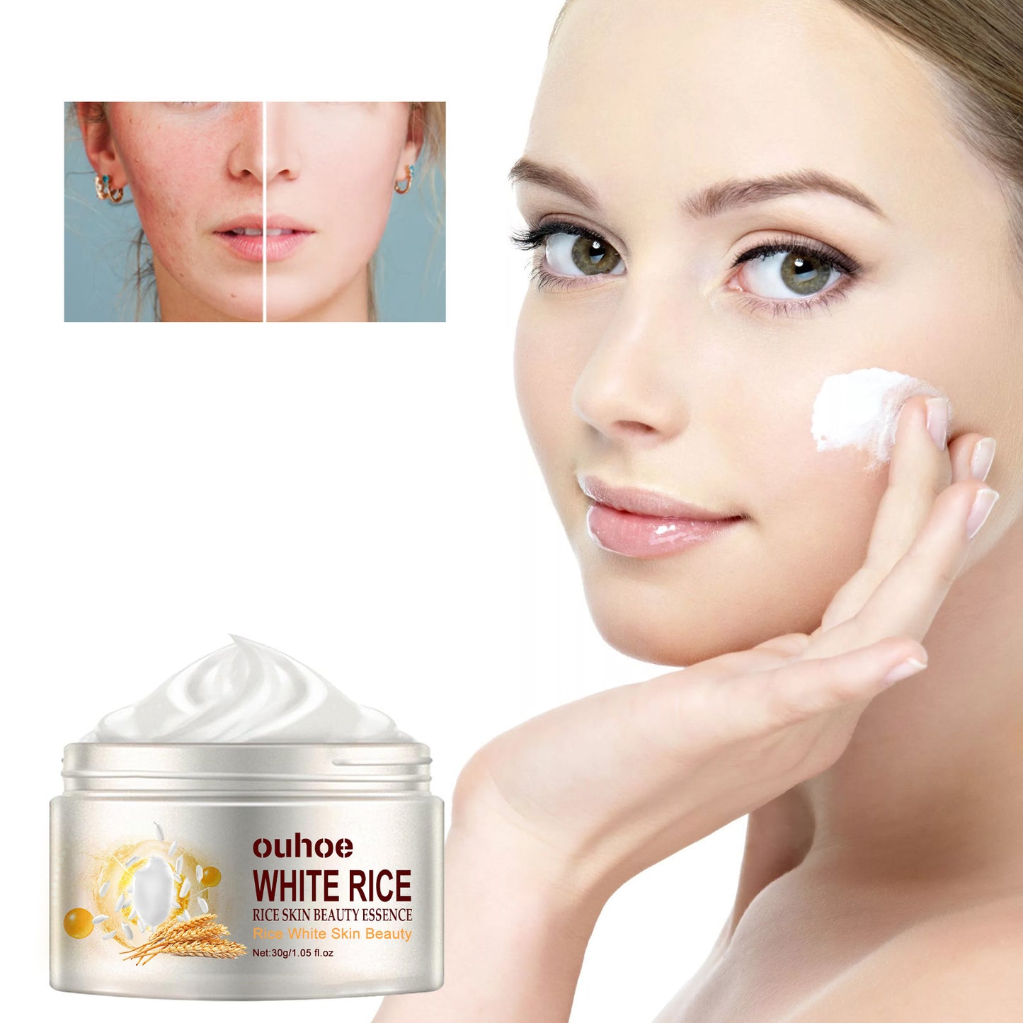 Rice Anti-Wrinkle Cream: Acne, Whitening & Lifting - 30g